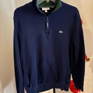 Lacoste Men's XL Dark Blue Half Zip Sweater